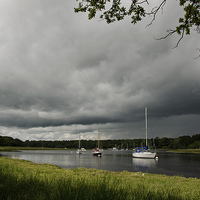 Buy canvas prints of Stormy skys over Beaulieu river by Dan Ward