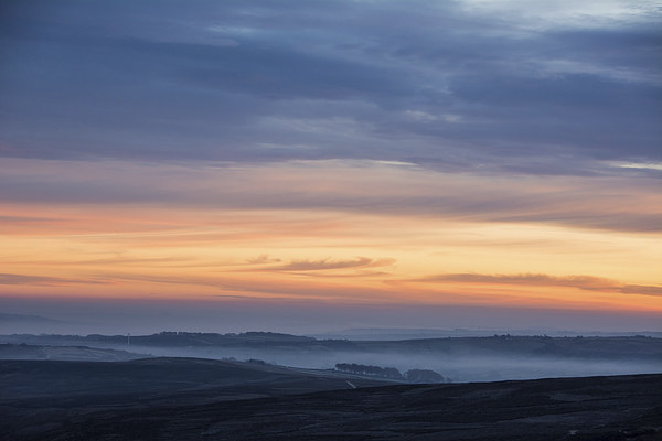 Misty Morning Sunrise Picture Board by Dan Ward