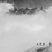 Buy canvas prints of Into the clouds, Chamonix by Dan Ward