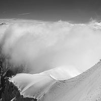 Buy canvas prints of  Climbing the ridge, Chamonix by Dan Ward