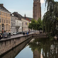 Buy canvas prints of  Bruges centre on a summers day. by Dan Ward