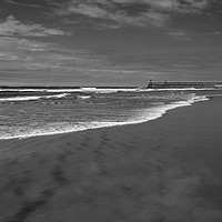 Buy canvas prints of Whitby Pier and Beach by Dan Ward
