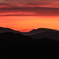 Buy canvas prints of Sunset Mountain layers, The Lake District by Dan Ward