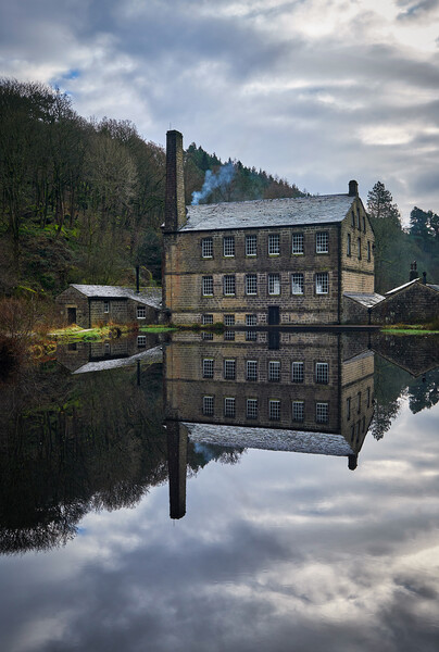 Gibson Mill Reflections, Hebden Bridge Picture Board by Dan Ward