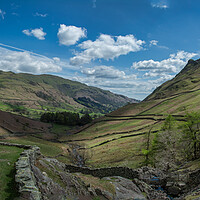 Buy canvas prints of Green fields of Grasmere, The Lake District by Dan Ward