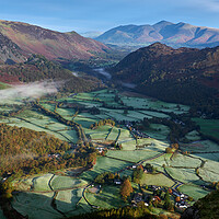Buy canvas prints of Early morning light over Borrowdale, The Lake District by Dan Ward