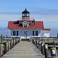 Buy canvas prints of The Roanoke Marshes lighthouse by Tom and Dawn Gari