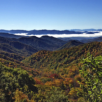Buy canvas prints of  Smokey Mountain Panoramic by Tom and Dawn Gari