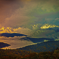 Buy canvas prints of  Colorful Morning On Skyline Drive by Tom and Dawn Gari