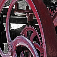 Buy canvas prints of  Wine Press Gears by Tom and Dawn Gari