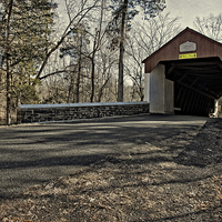 Buy canvas prints of  Covered Bridge at Stover Mill by Tom and Dawn Gari