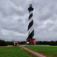Buy canvas prints of  Brick Pathway To The Lighthouse by Tom and Dawn Gari