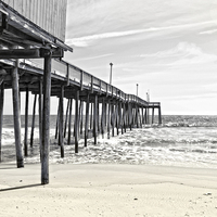 Buy canvas prints of  Fishing Pier in Black and White by Tom and Dawn Gari
