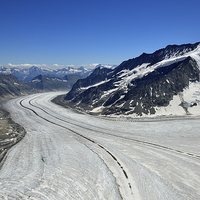 Buy canvas prints of Aletsch Glacier Aerial Shot by Gurinder Punn