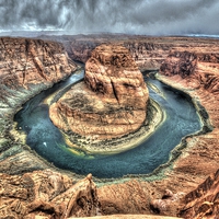 Buy canvas prints of Horseshoe Bend, Page AZ by Gurinder Punn