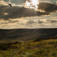 Buy canvas prints of Paragliding in the Pennines by David Preston