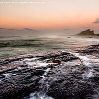 Buy canvas prints of Bamburgh Castle, view from Harkness Rocks by David Preston