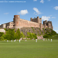 Buy canvas prints of Cricket match at Bamburgh Castle by David Preston