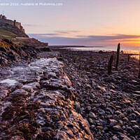 Buy canvas prints of Sunrise at Lindisfarne Castle by David Preston