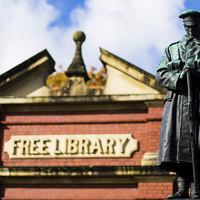 Buy canvas prints of Whitchurch Library and War Memorial by Richard Parry
