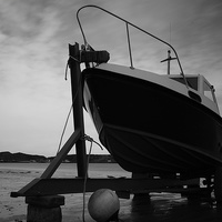 Buy canvas prints of  Llyn Fishing Boat by Richard Parry