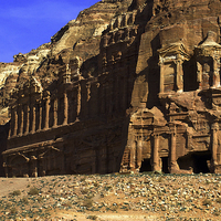 Buy canvas prints of JST2974 The Royal tombs, Petra by Jim Tampin