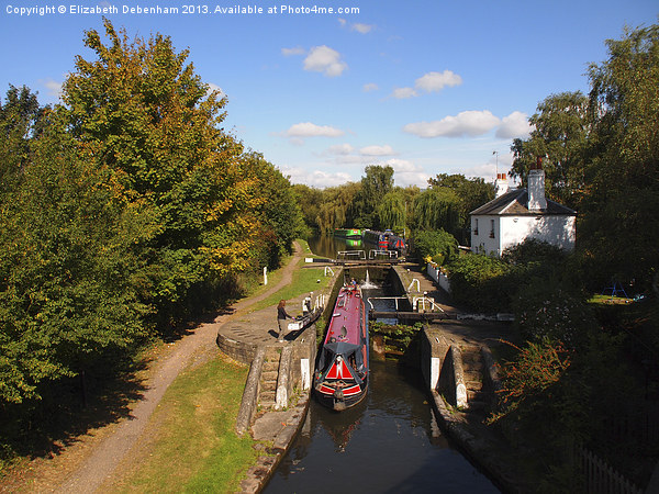 Canal Lock gates opening at Kings Langley Picture Board by Elizabeth Debenham