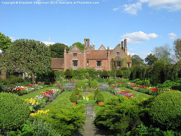  Chenies Manor and Sunken Garden in early Spring Picture Board by Elizabeth Debenham