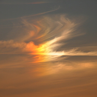 Buy canvas prints of  Sundog Clouds in April by Elizabeth Debenham