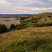Buy canvas prints of  View to the Beacon from Steps Hill, Ivinghoe by Elizabeth Debenham