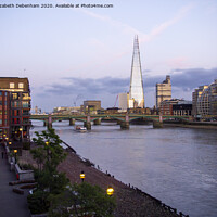 Buy canvas prints of The Shard and The Thames at Dusk by Elizabeth Debenham