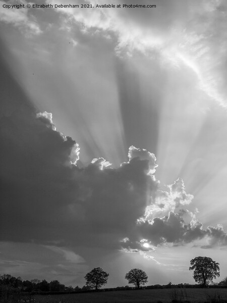The Heavens Above (Black and white version) Picture Board by Elizabeth Debenham