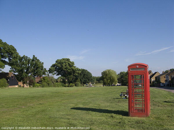 The Red Phone box; Sarratt village green Picture Board by Elizabeth Debenham