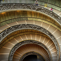 Buy canvas prints of  Vatican Museum Staircase by Matt Cottam