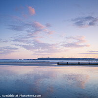 Buy canvas prints of Evening reflections on Amroth beach Saundersfoot P by Chris Warren