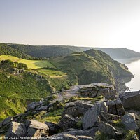 Buy canvas prints of The rocky cliffs at the Valley of the Rocks by Chris Warren