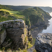 Buy canvas prints of The rocky cliffs at the Valley of the Rocks by Chris Warren