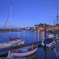 Buy canvas prints of Boats moored in the evening light at Wells-next-t by Chris Warren