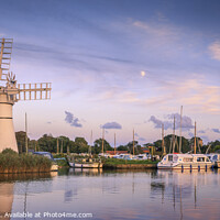 Buy canvas prints of Boats moored at Thurne Windmill Norfolk by Chris Warren