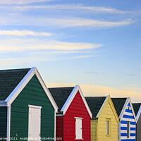 Buy canvas prints of Colourful Beach huts at Southwold Suffolk by Chris Warren