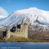 Buy canvas prints of Kilchurn castle Loch Awe Scotland winter snow by Chris Warren