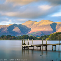 Buy canvas prints of Jetty at Derwent Water Lake District Cumbria by Chris Warren
