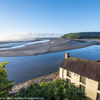 Buy canvas prints of Dylan Thomas Boathouse over looking Laugharne by Chris Warren