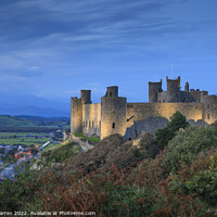 Buy canvas prints of Harlech Castle Gwynedd Wales at twilight by Chris Warren