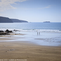 Buy canvas prints of Walking the beach at Broadhaven Pembrokeshire by Chris Warren