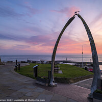 Buy canvas prints of Whalebone Arch & Captain Cook Statue Whitby by Chris Warren