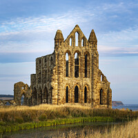 Buy canvas prints of Whitby Abbey North Yorkshire early morning light by Chris Warren