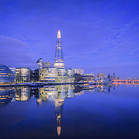 Buy canvas prints of The Shard reflected in the River Thames London  by Chris Warren