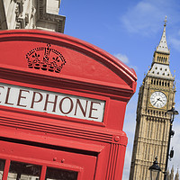 Buy canvas prints of Big Ben and Red Telephone Box London by Chris Warren
