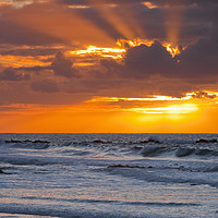 Buy canvas prints of Sunset over the sea on Fuerteventura  by Chris Warren